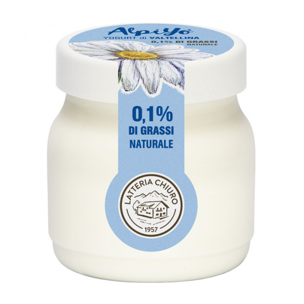 Yogurt magro naturale con 0,1% di grassi naturali