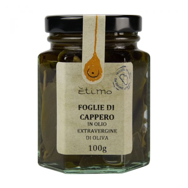 Hojas de alcaparra en aceite de oliva extra virgen