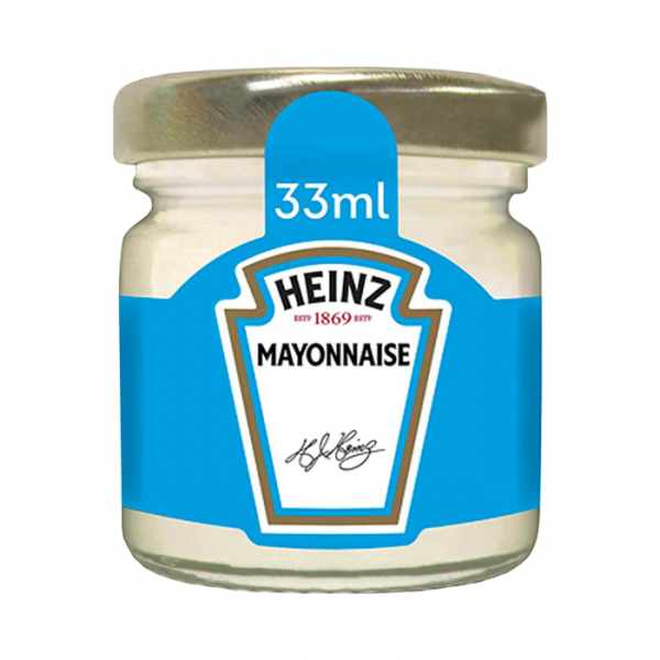 Single portion mayonnaise in glass