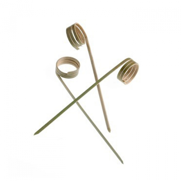 Bamboo skewers with curl